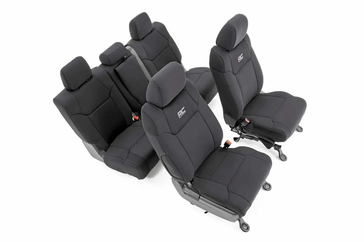 Fits Toyota Tundra 2&4WD (14-21) Seat Covers FR w_ Console Cover and Rear 91027A